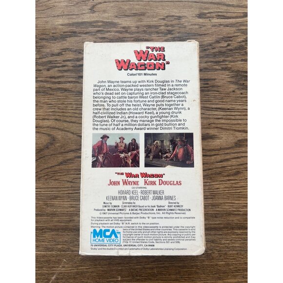 The War Wagon 1967 VHS Western John Wayne Kirk Douglas Vintage Pre-Owned - Picture 2 of 5